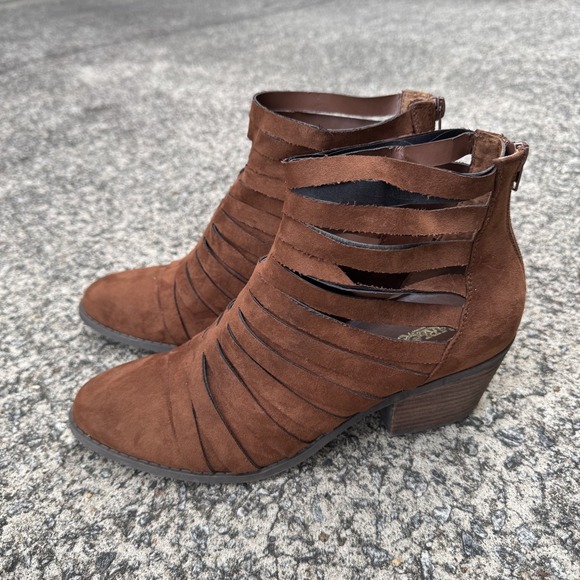 Carlos by Carlos Santana Vanna Women's 10 M Rust Brown Strappy Cut Out Booties - Picture 3 of 11